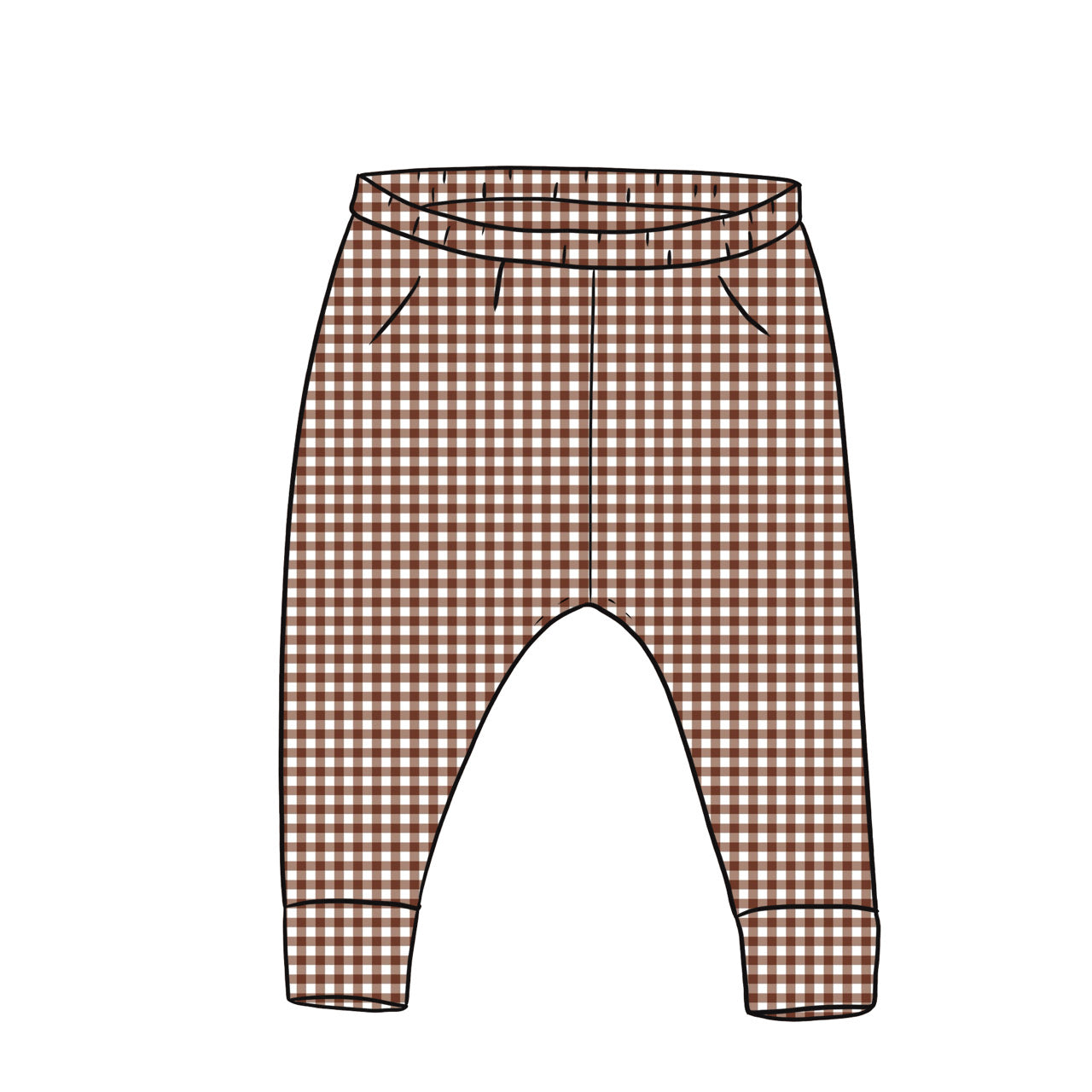 Junior Leggings | Brown Gingham