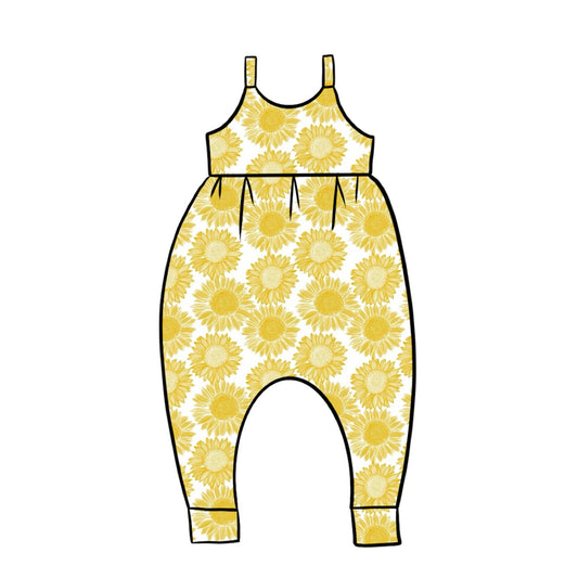 Gathered Romper | Sunflowers