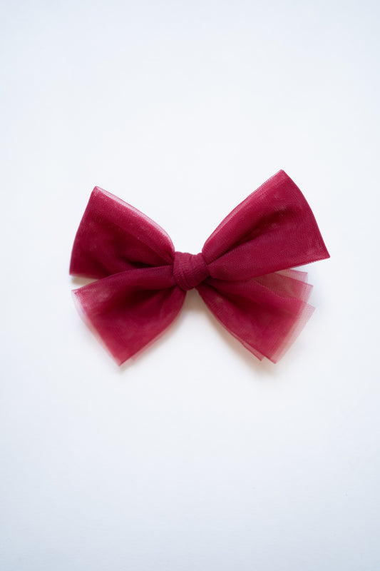 Red Tulle Pinwheel Bow