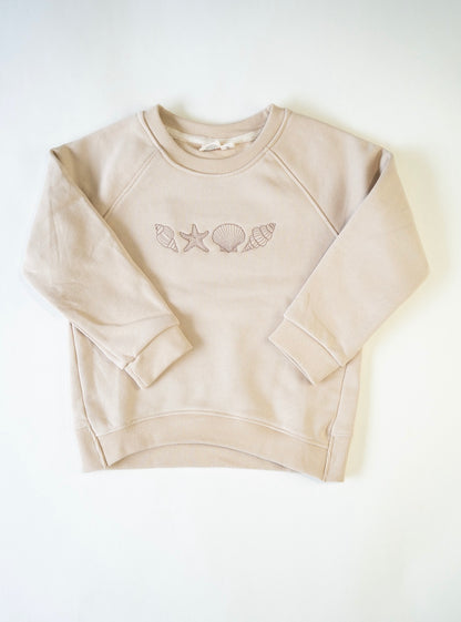 Embroidered Relaxed Sweatshirt Kids | Crème Brûlée
