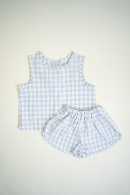 Summer Vest | Light Blue Gingham