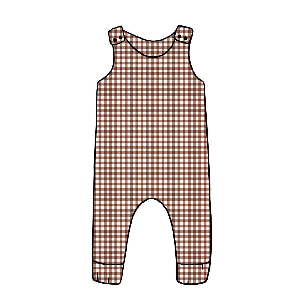 Harem Romper | Brown Gingham