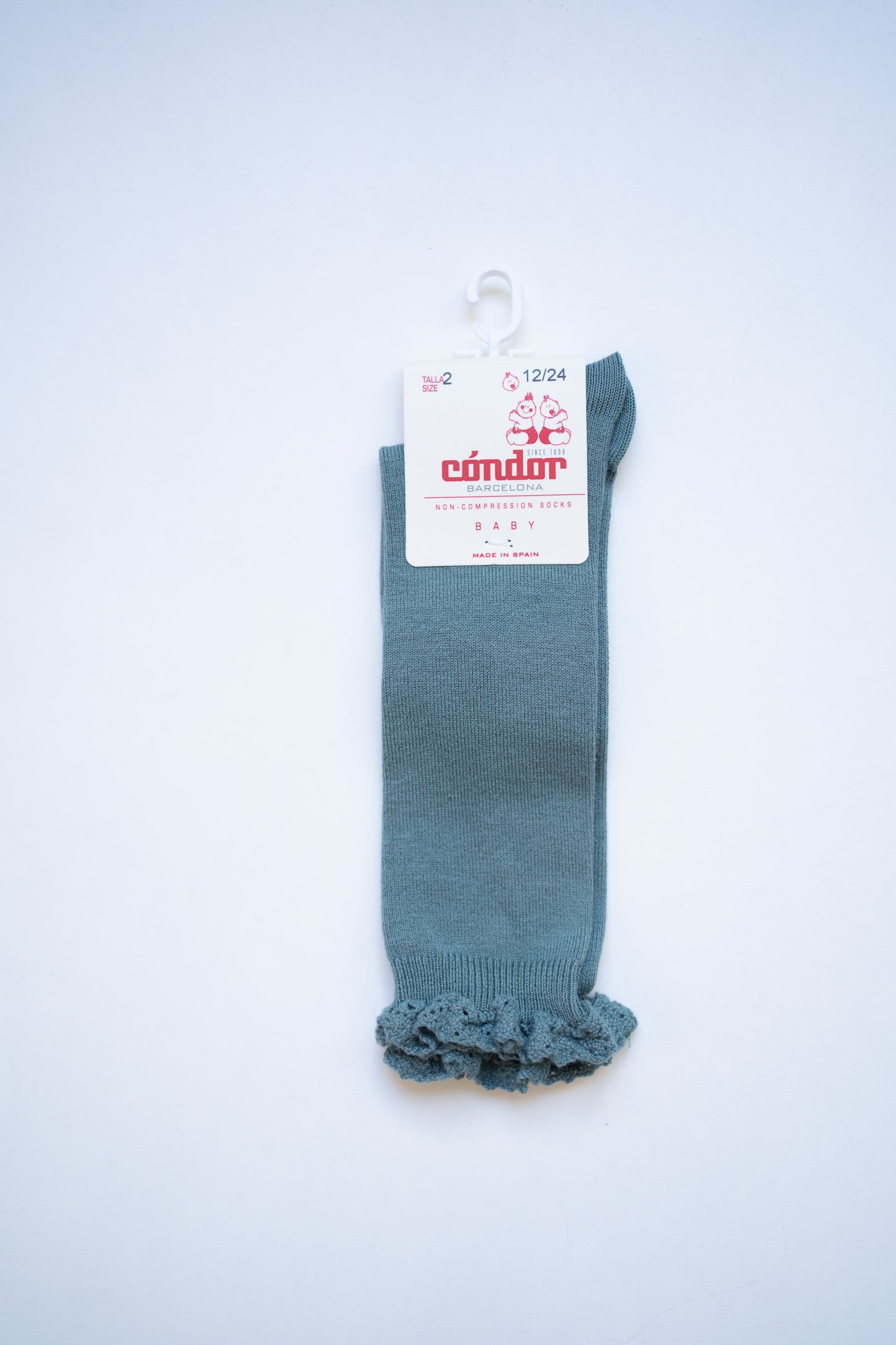 Condor Lace Edge Knee Socks - Lichen