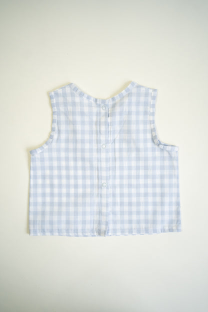 Summer Vest | Light Blue Gingham