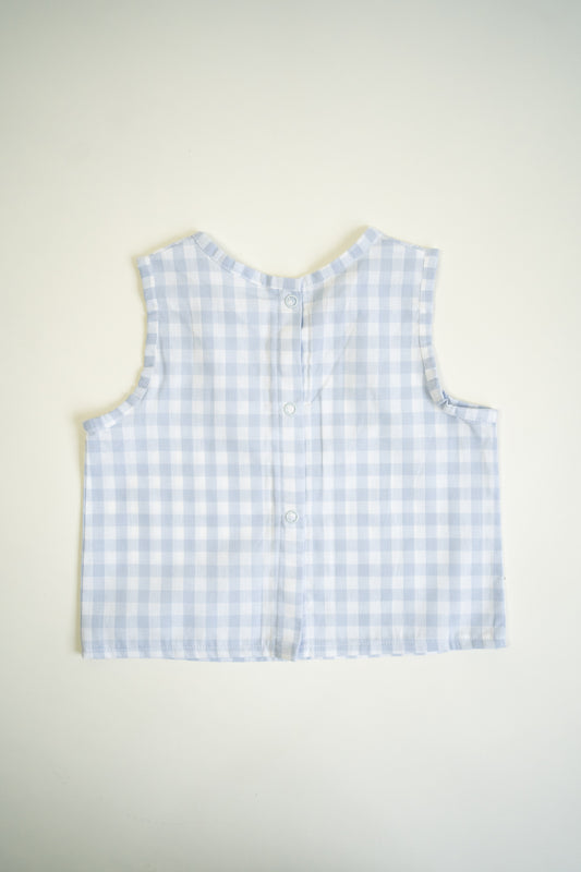 Summer Vest | Light Blue Gingham