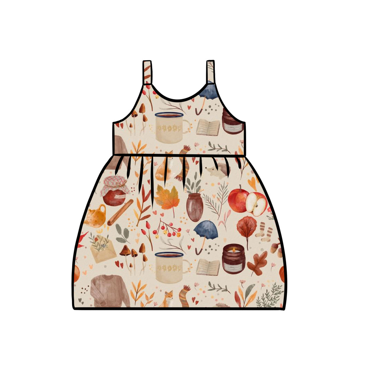 Junior Gathered Dress | Autumn Spice