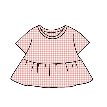 Peplum Tops | Pink Gingham