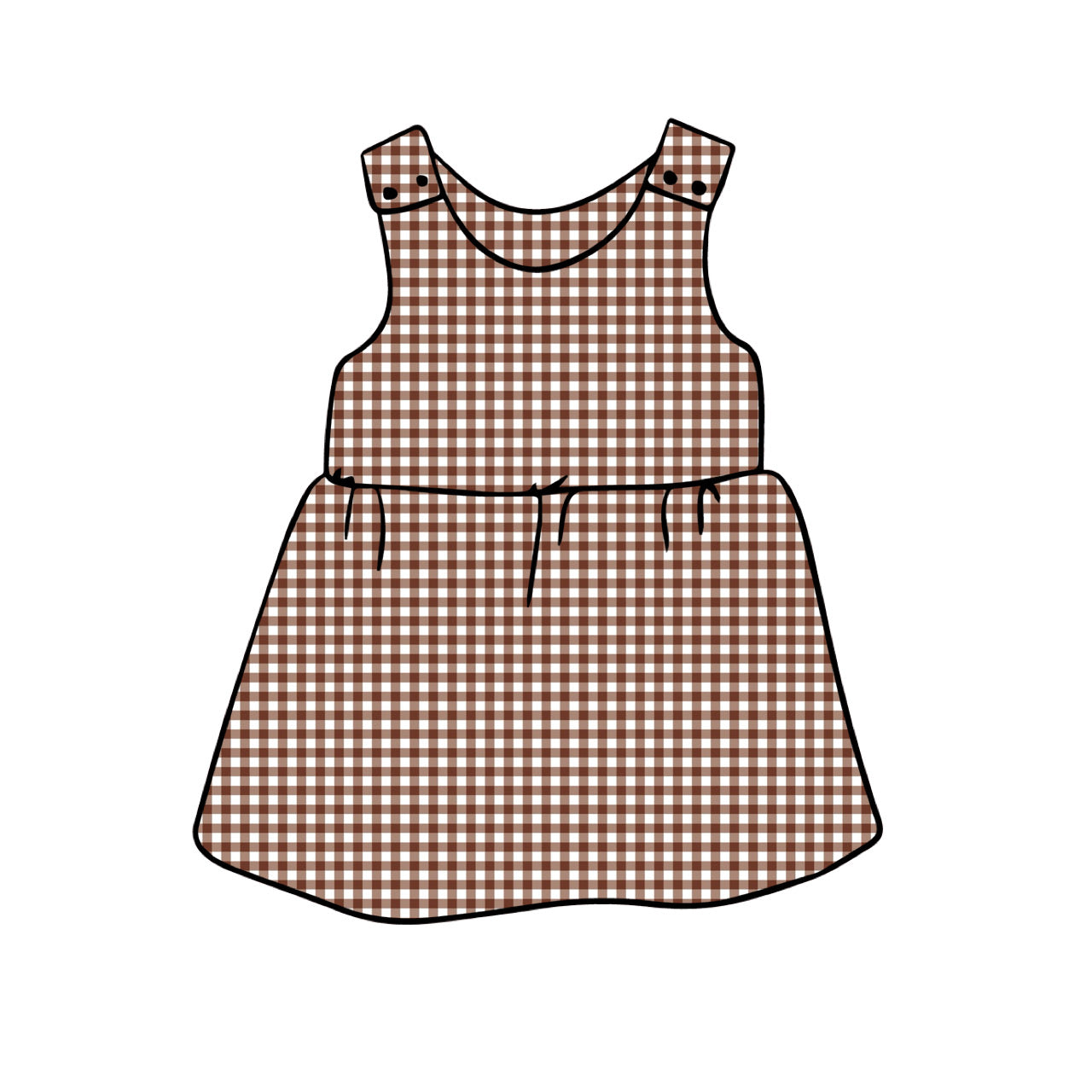 Pinny Dress | Brown Gingham