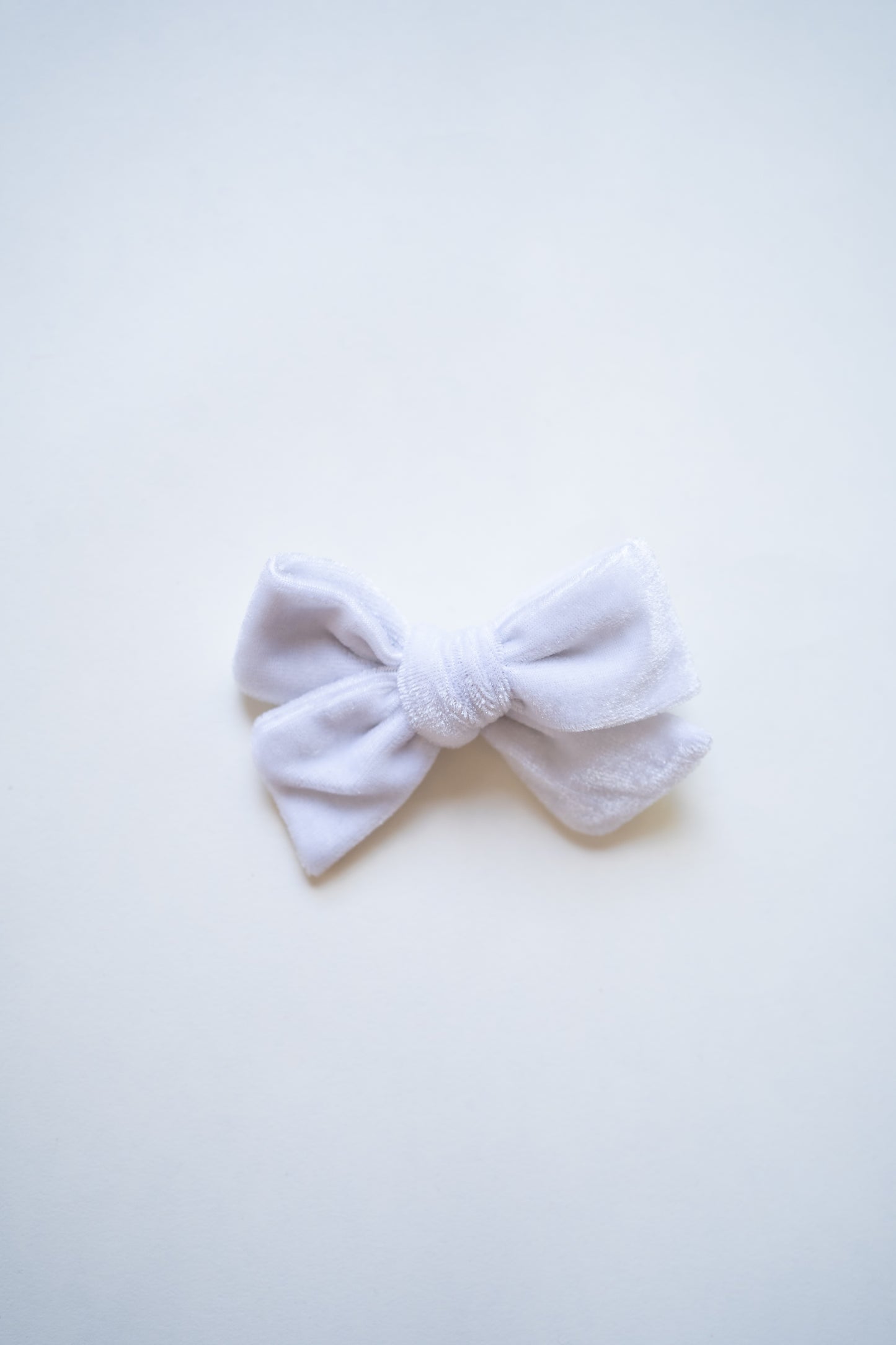 White Velour Pinwheel Bow