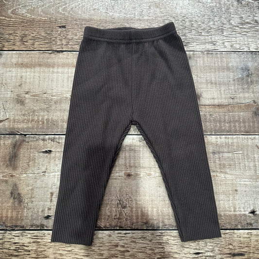 Dark Grey Rib Leggings | SAMPLE