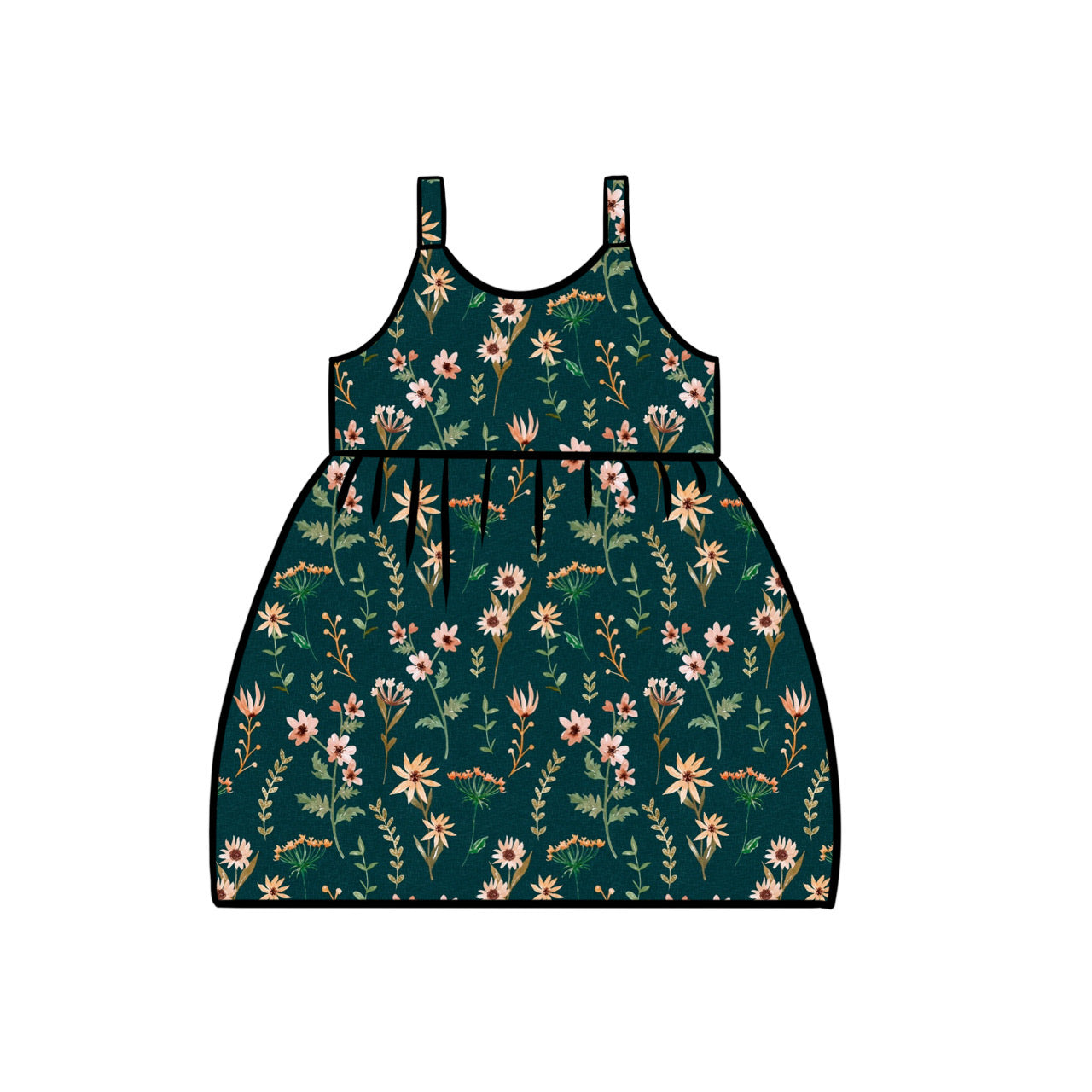 Gathered Dress | Fields Of Green