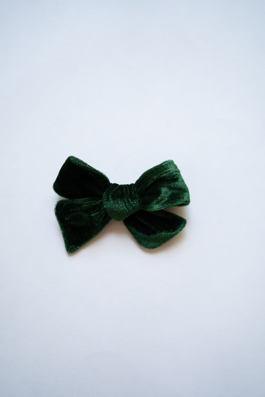 Green Velour Pinwheel Bow