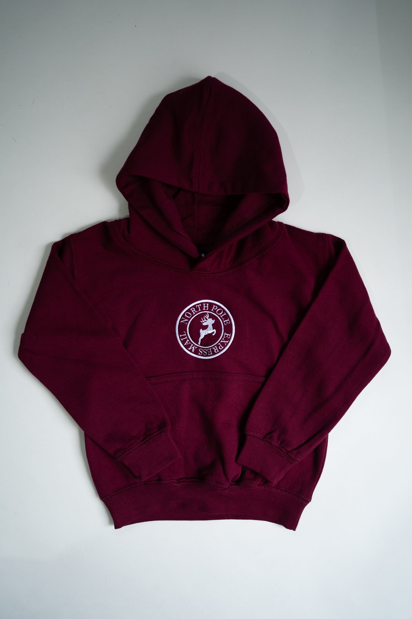 Kids Embroidered Hoodie | Burgundy