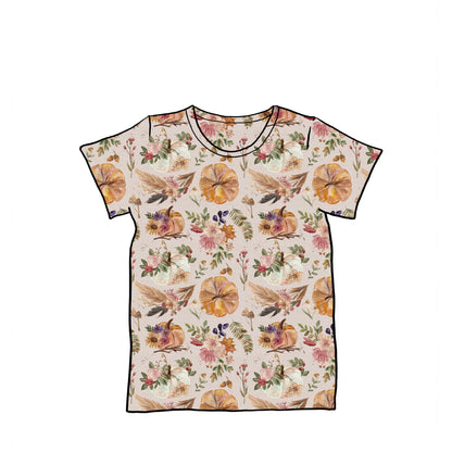 Junior Baggy Tees | Long + Short Sleeve | Pumpkin Floral