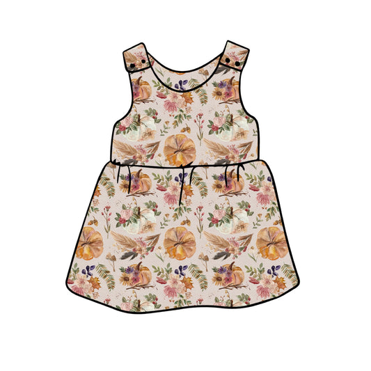 Pinny Dress | Pumpkin Floral