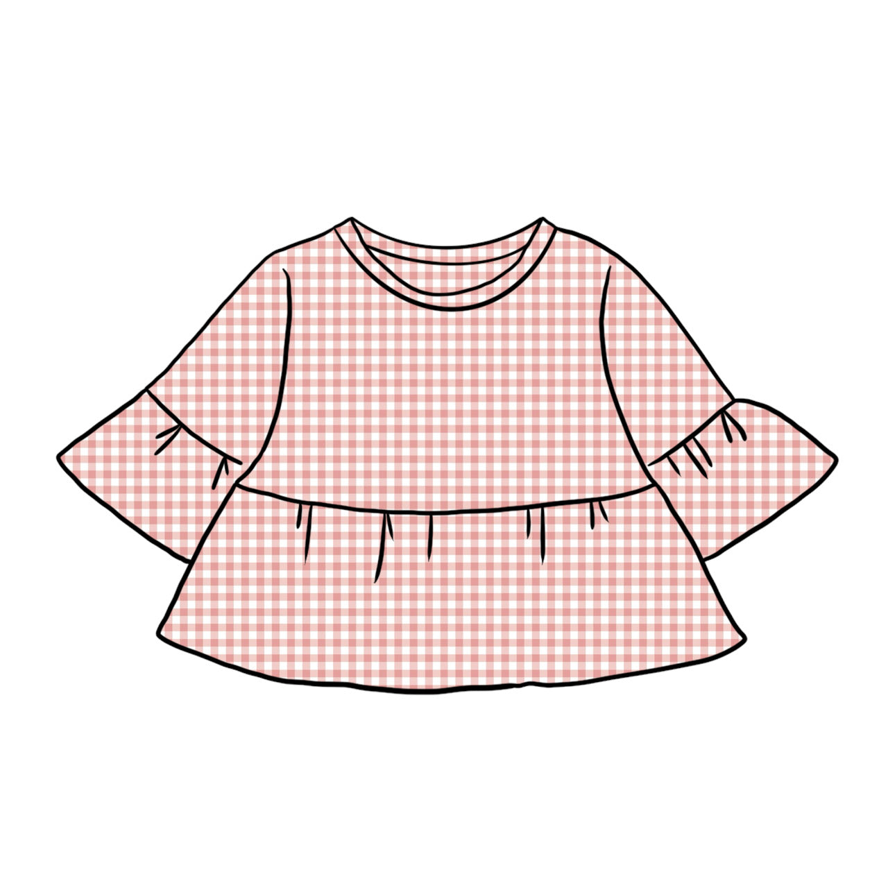 Peplum Tops | Pink Gingham