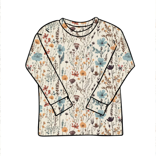 Junior Baggy Tees | Long + Short Sleeve | Autumn Wildflower