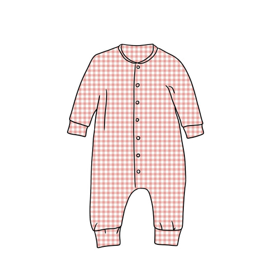 Popperdown Romper | Pink Gingham