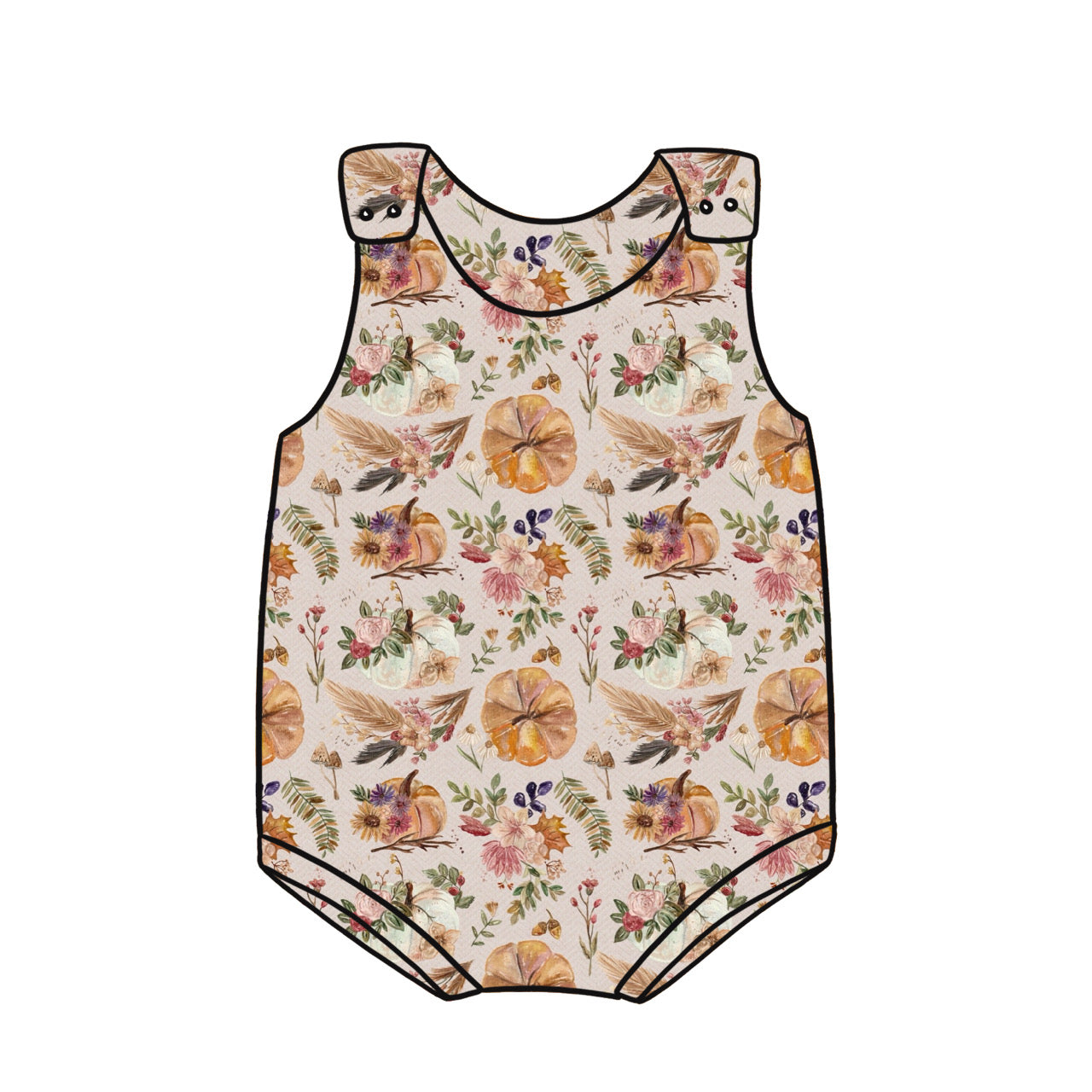 Bummie Romper | Pumpkin Floral