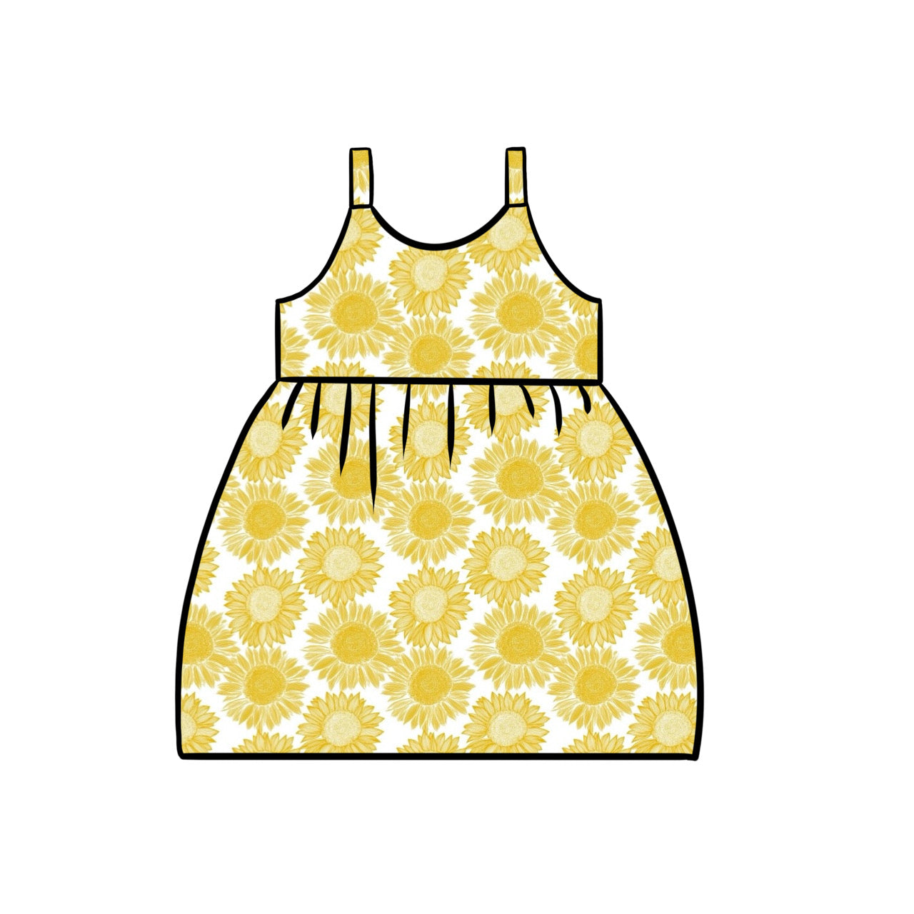 Gathered Dress | Sunflowers