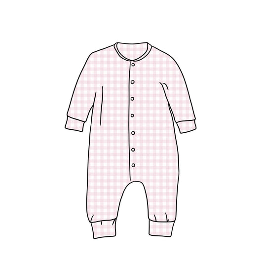 Popperdown Romper | Pink Gingham