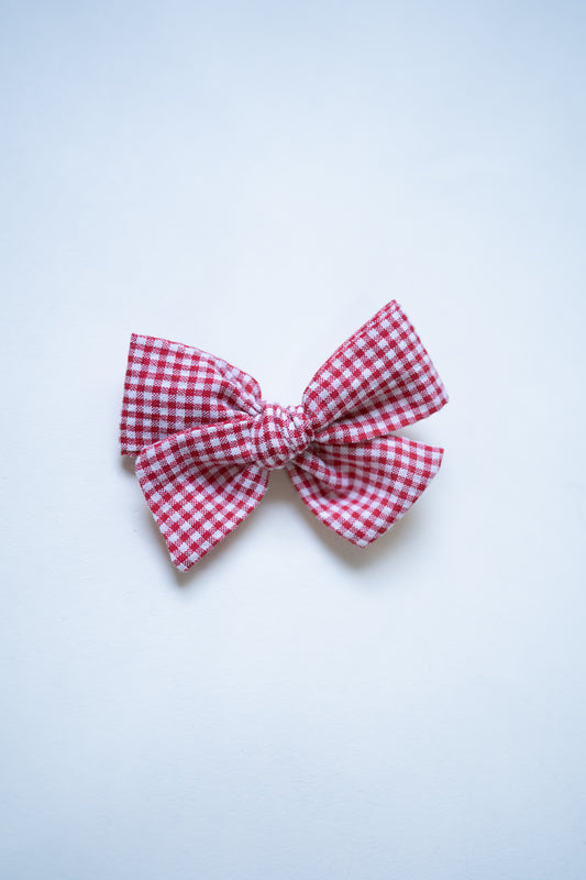 Red Gingham Pinwheel Bow