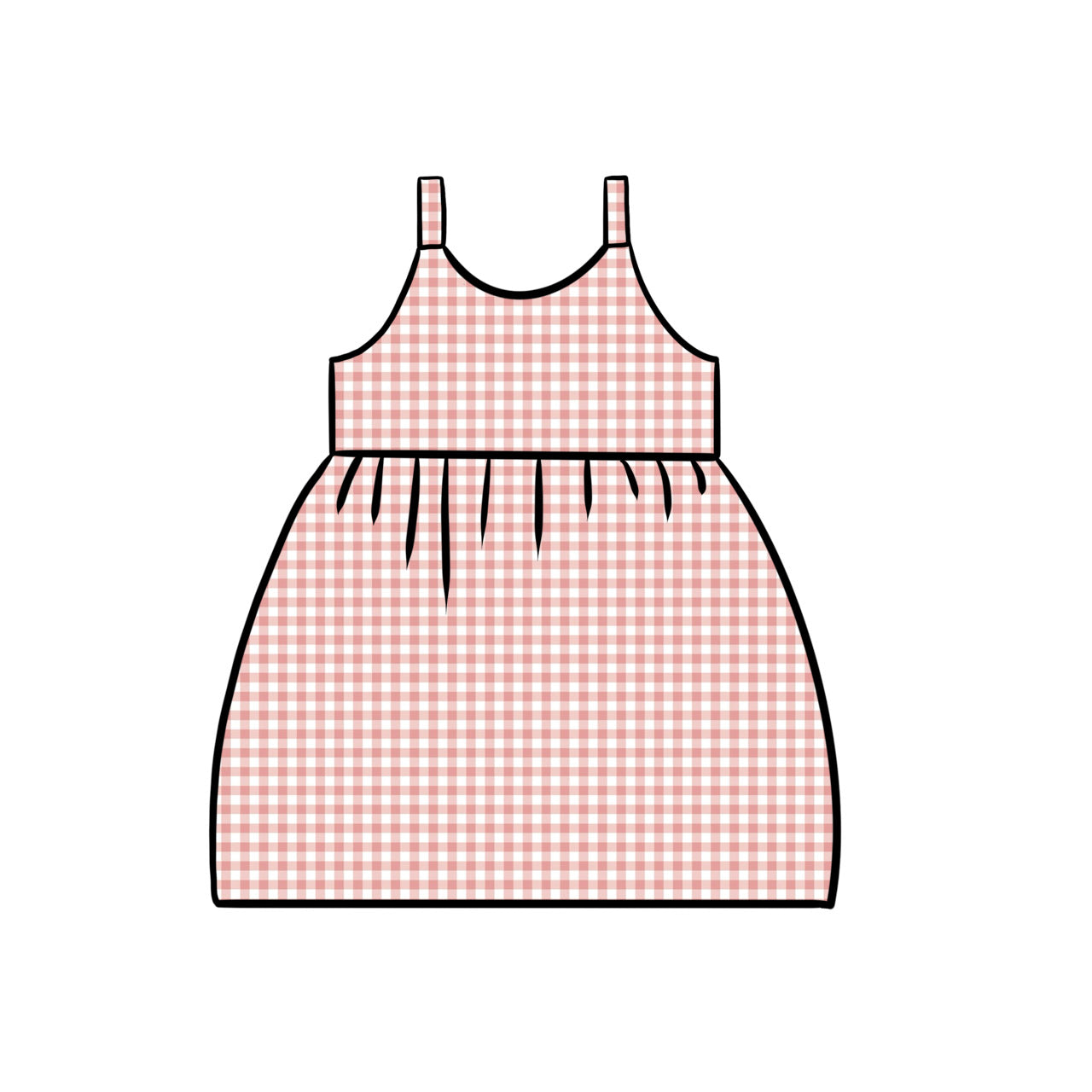 Junior Gathered Dress | Pink Gingham