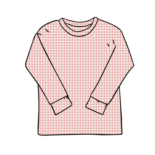 Baggy Tees | Long + Short Sleeve | Pink Gingham