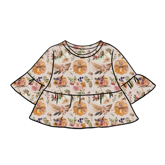 Peplum Tops | Pumpkin Floral