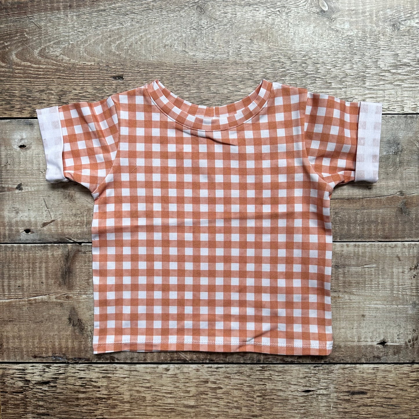 Baggy Tee | Orange Gingham