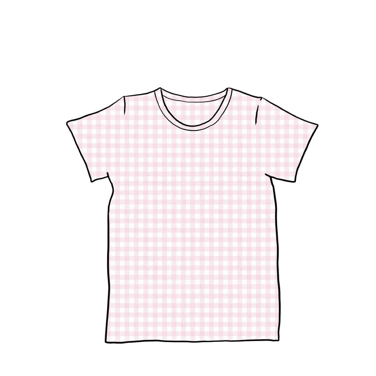 Junior Baggy Tees | Long + Short Sleeve | Pink Gingham
