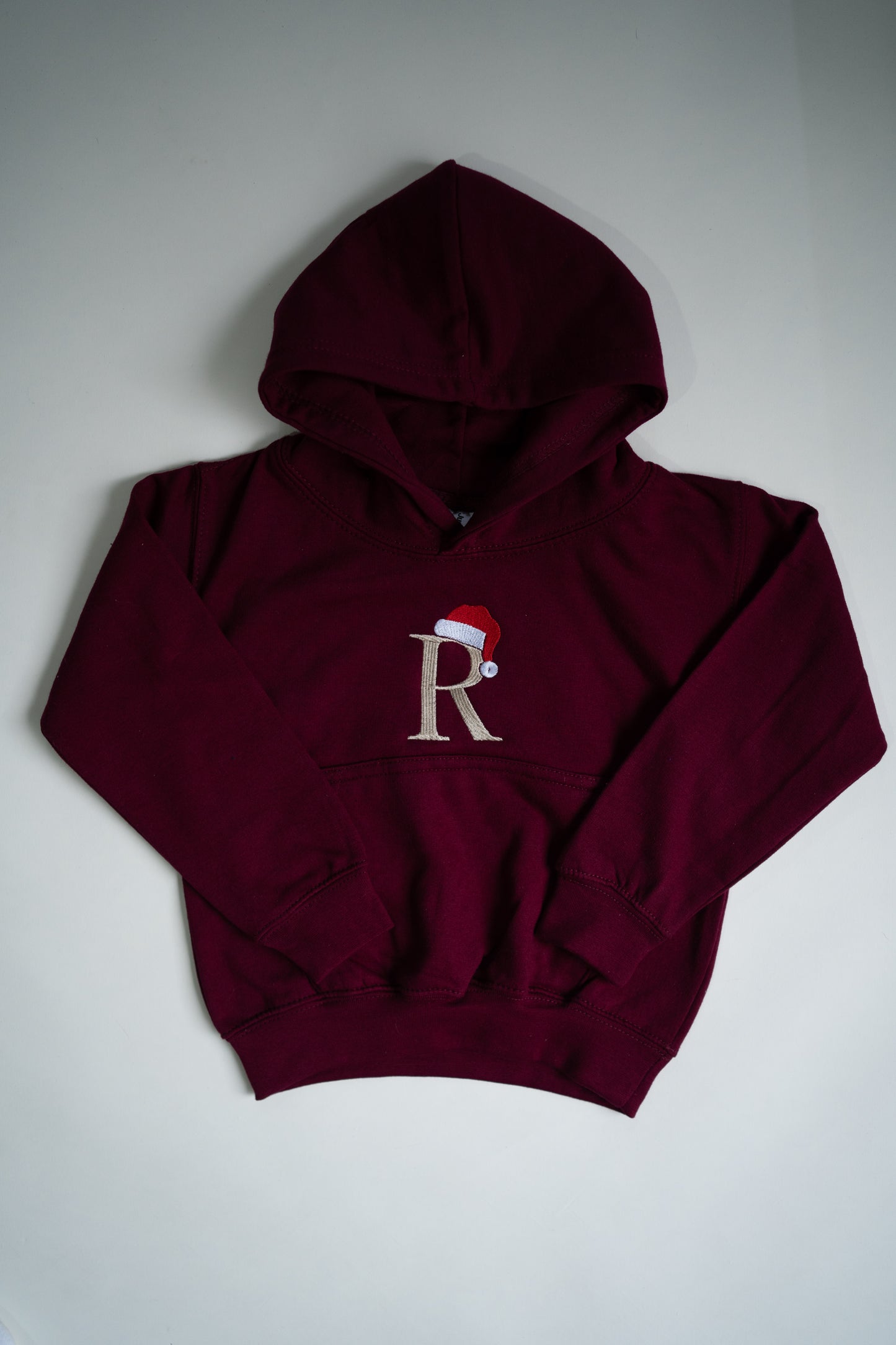 Kids Embroidered Hoodie | Burgundy