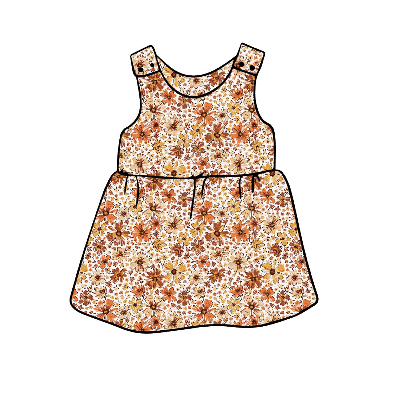 Pinny Dress | Golden Blooms