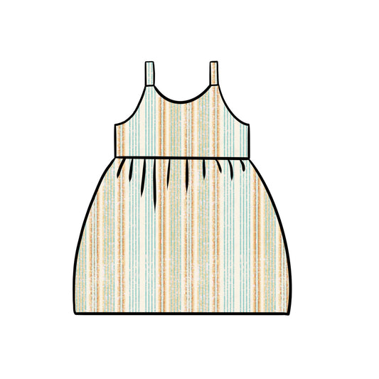 Gathered Dress | Summer Stripe