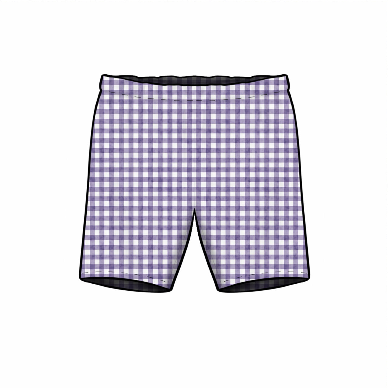 Cycle Shorts | Purple Gingham