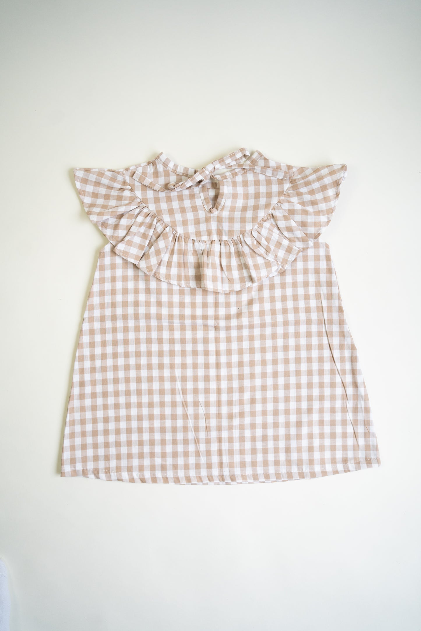 Smock Dress | Beige Gingham