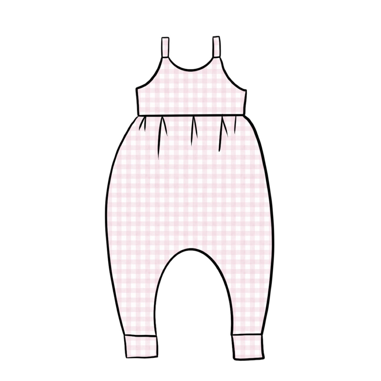 Gathered Romper | Pink Gingham