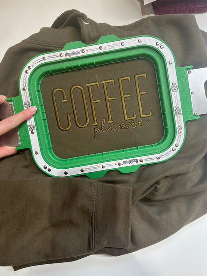 Adult Coffee Please Embroidered Hoodie