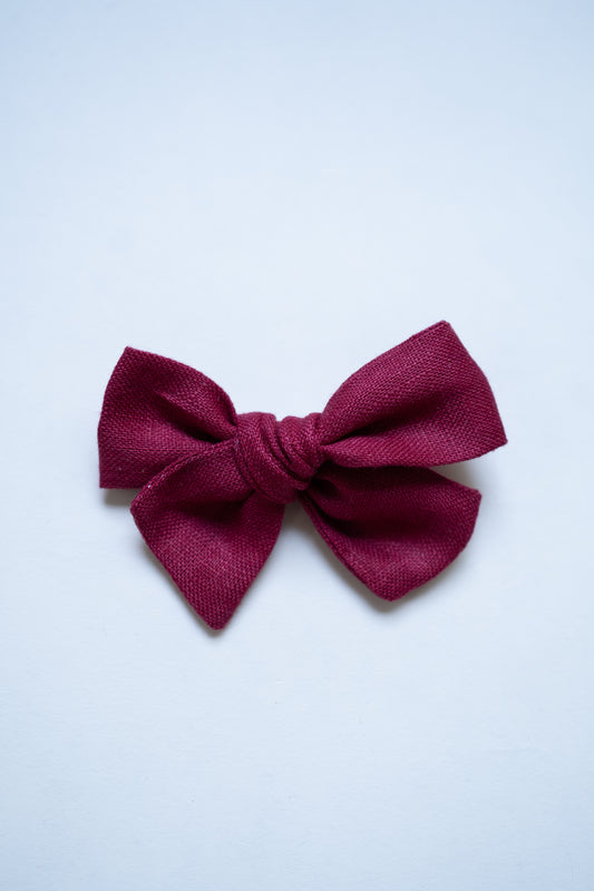 Red Linen Pinwheel Bow