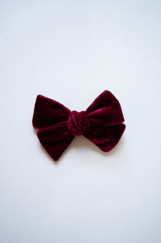 Red Velour Pinwheel Bow