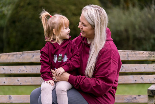 Adult Burgundy Embroidered Hoodie