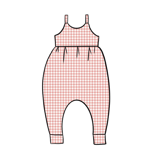 Gathered Romper | Pink Gingham