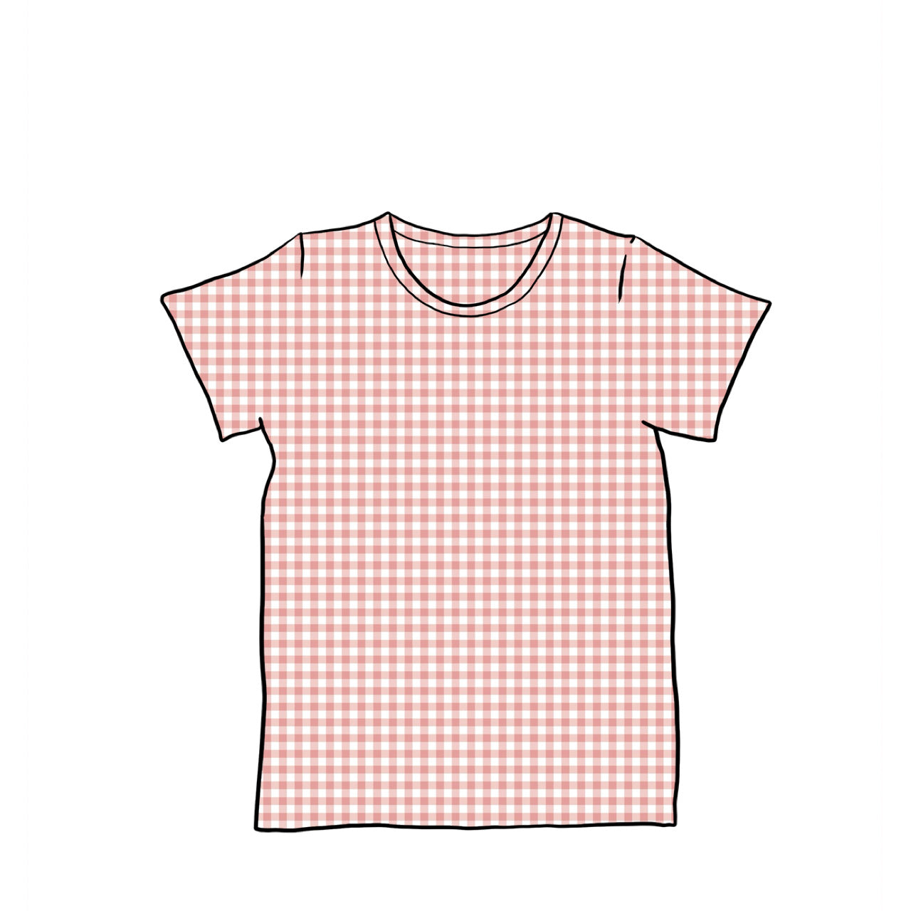 Junior Baggy Tees | Long + Short Sleeve | Pink Gingham