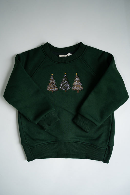 Embroidered Relaxed Sweatshirt | Bottle Green