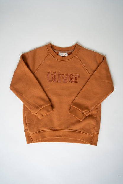 Embroidered Relaxed Sweatshirt Kids | Rust