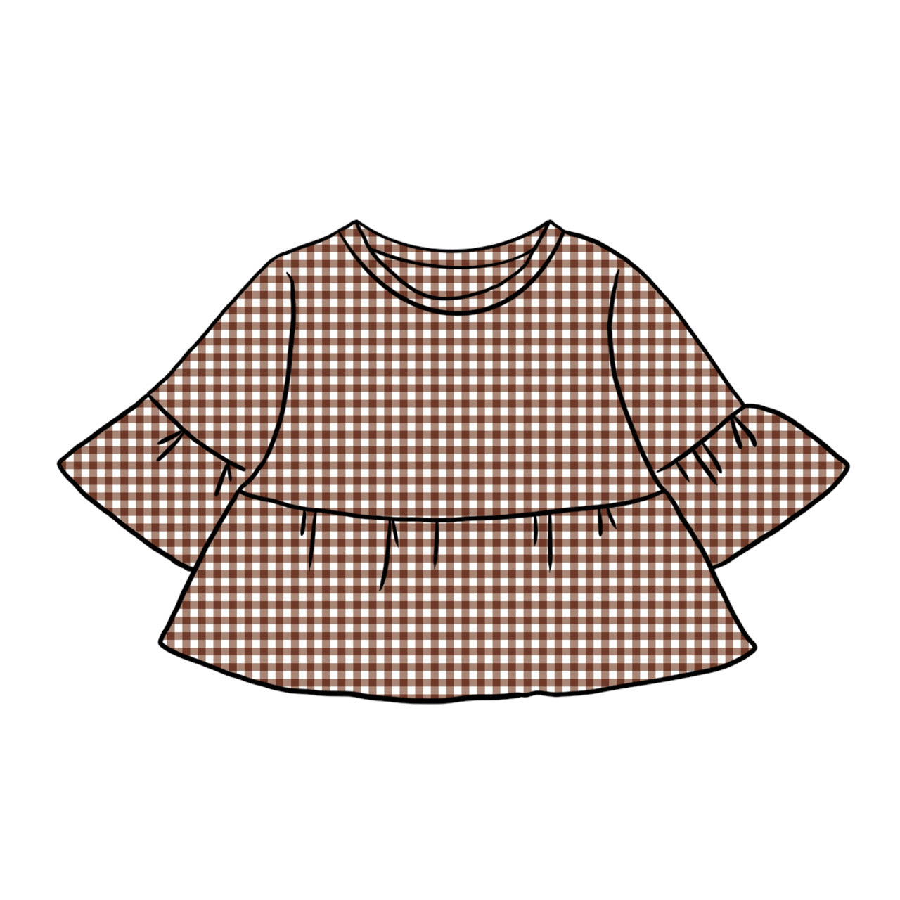 Peplum Tops | Brown Gingham