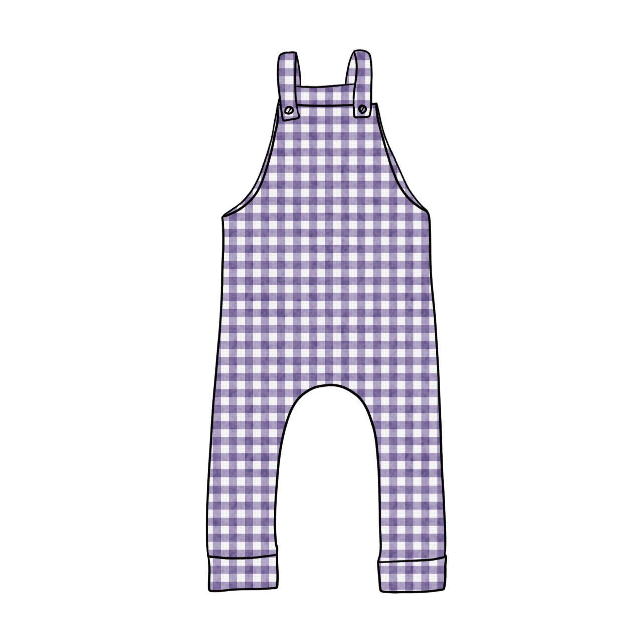 Dungarees | Purple Gingham