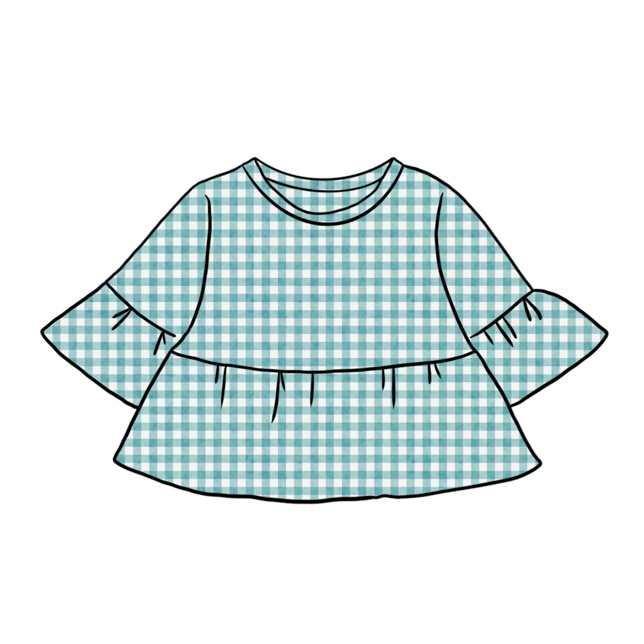 Peplum Tops | Aqua Gingham