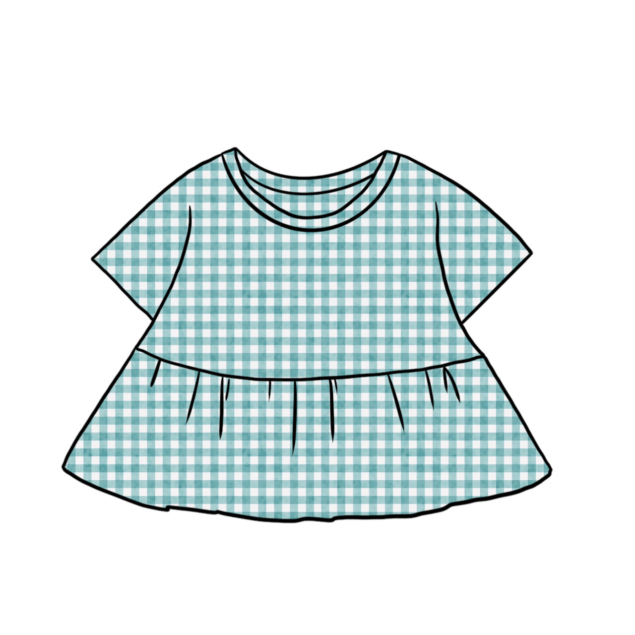 Peplum Tops | Aqua Gingham