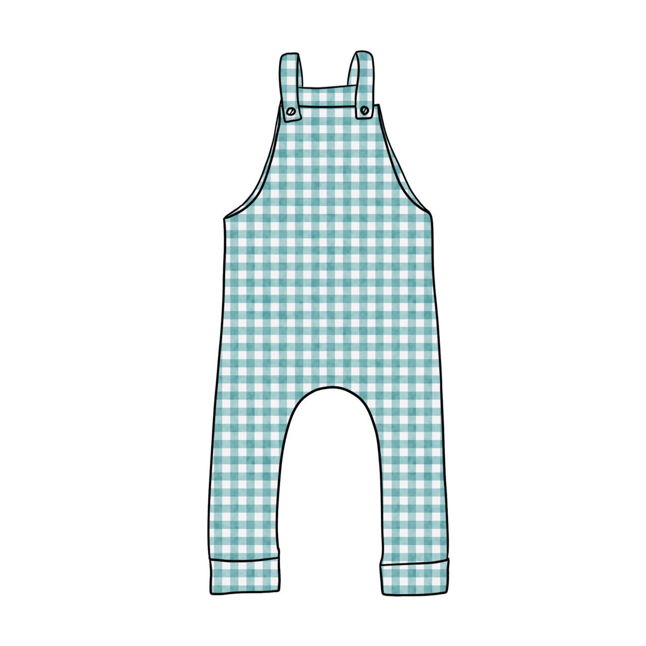 Dungarees | Aqua Gingham